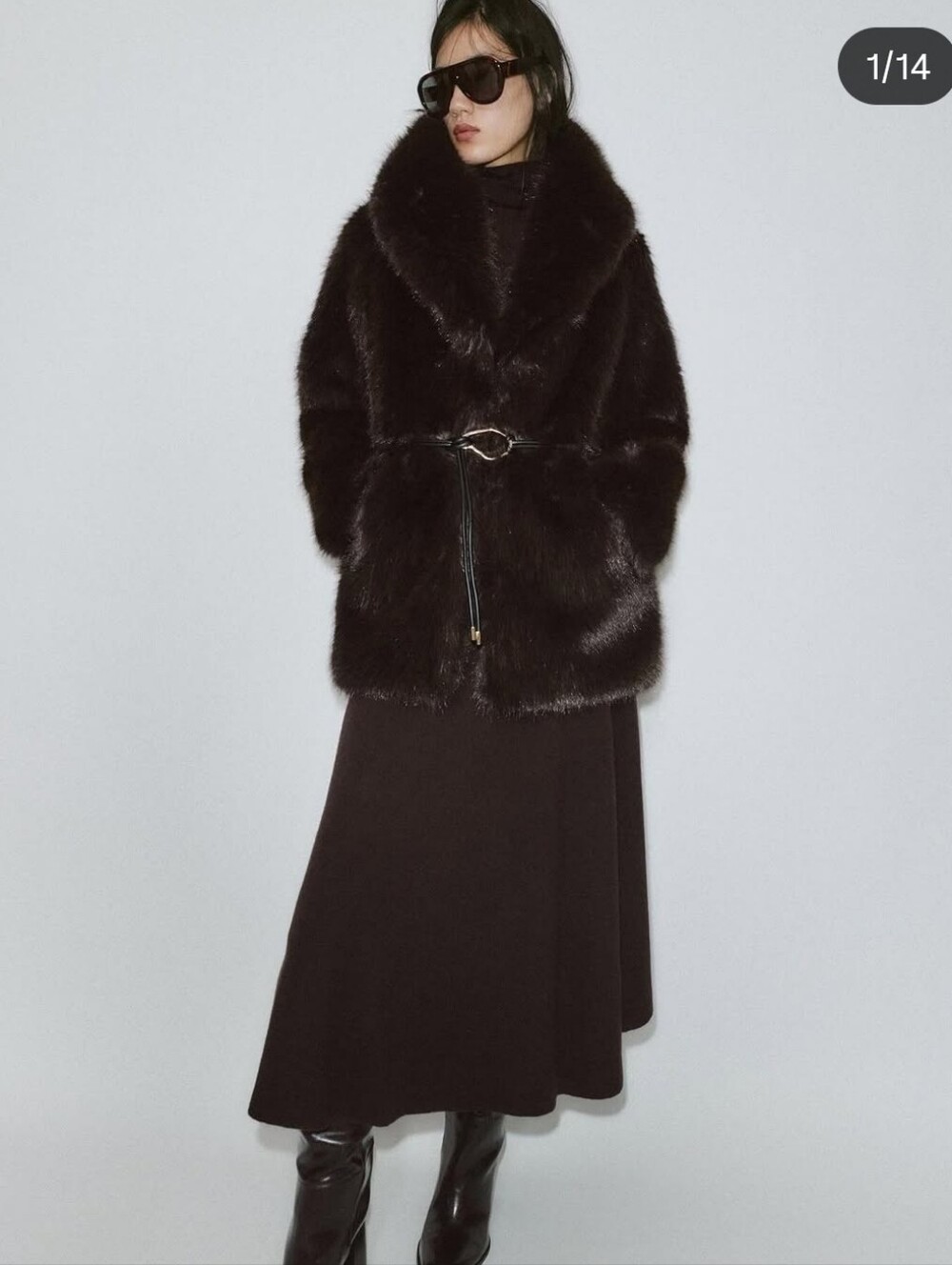 BNWT! Zara Faux Fur Belted Coat